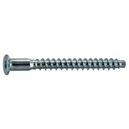 Midwest Fastener Wood Screw, M5, 50 mm, Zinc Plated Steel Flat Head Hex Drive, 15 PK 38545